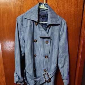 Women's Petite Medium Chadwicks Blue Belted Lined Jacket